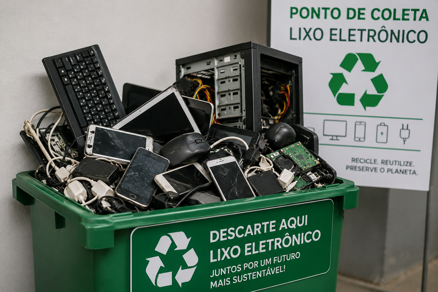 Lixeira para descarte eletrônico